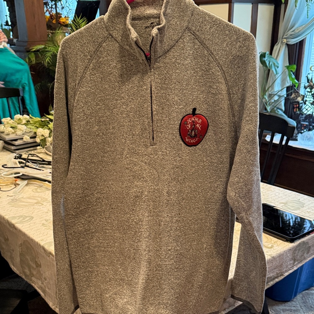 Universal Studios Dr Seuss Teacher of All Things‎ Quarter Zip Sweater Grey L